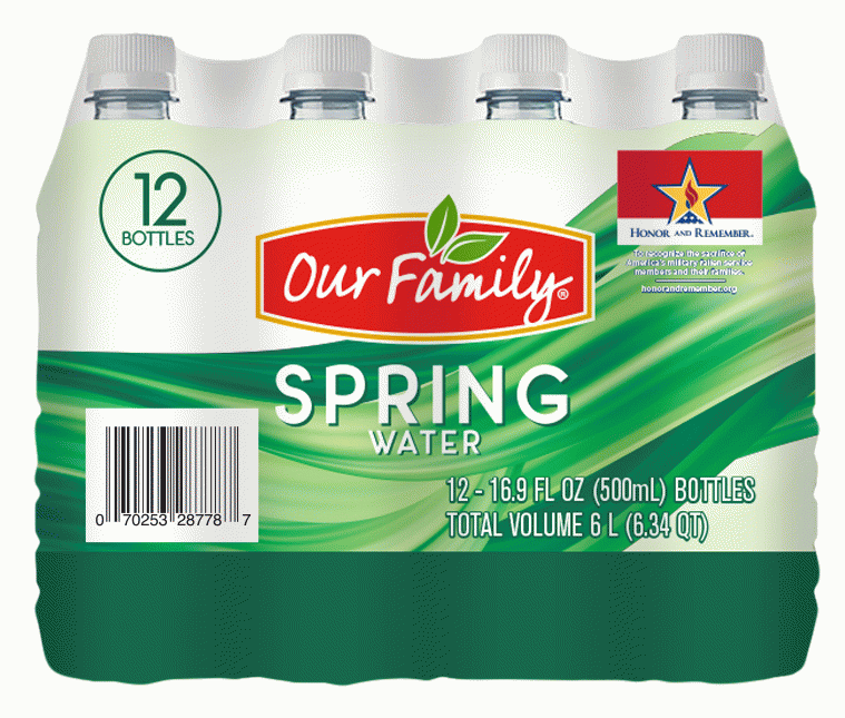 Our Family  natural spring water, 1/2-liter plastic bottles Full-Size Picture